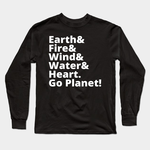 Earth Fire Wind Water Heart Go Planet List Long Sleeve T-Shirt by prometheus31